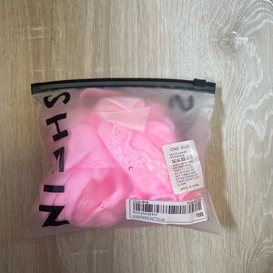 NIB SHEIN Pink Mesh Full Body Suit OS